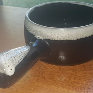 Handcrafted Glazed Ceramic French Onion Soup Crock